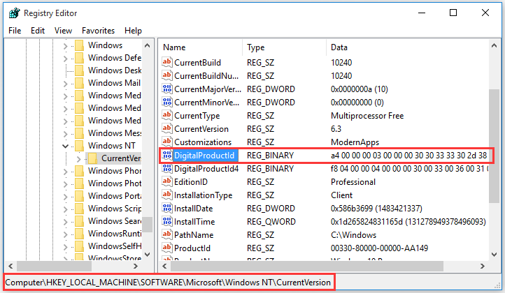 windows 10 serial key identifier