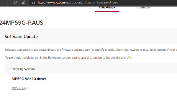 download a driver with a color profile