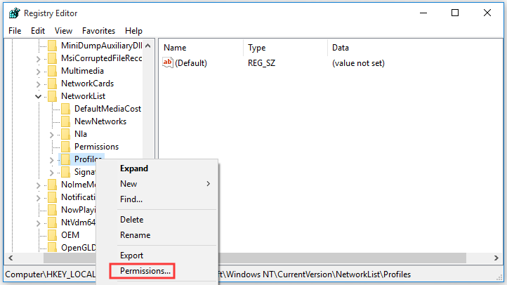 select Permissions