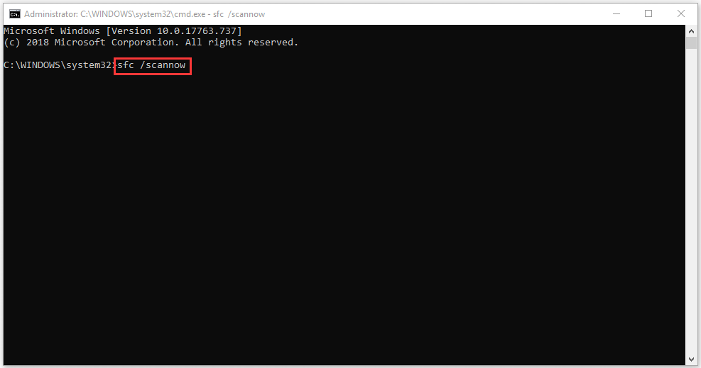 run sfc /scannow command