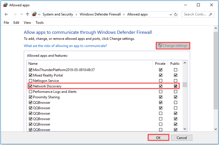 allow Network Discovery through Firewall