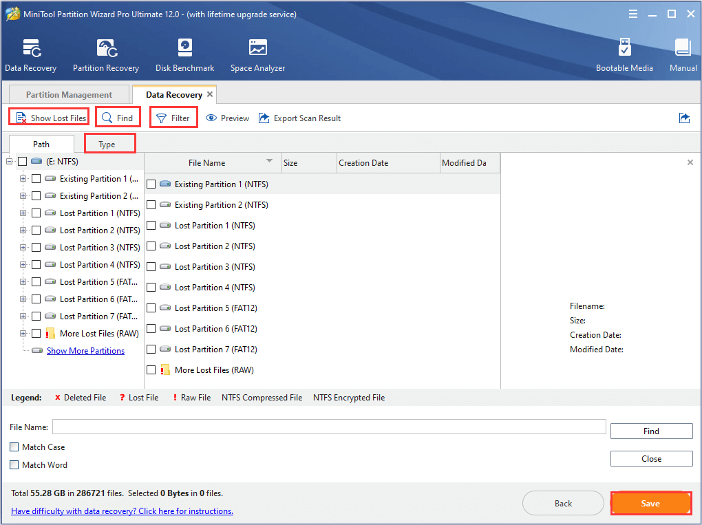 save the recovered files