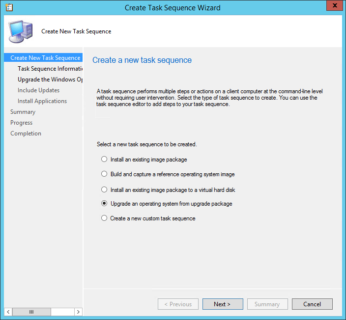 create a new task sequence