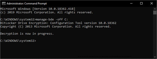 turn off BitLocker