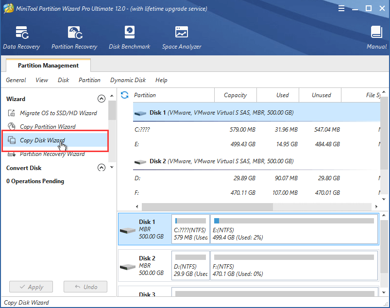 click Copy Disk Wizard