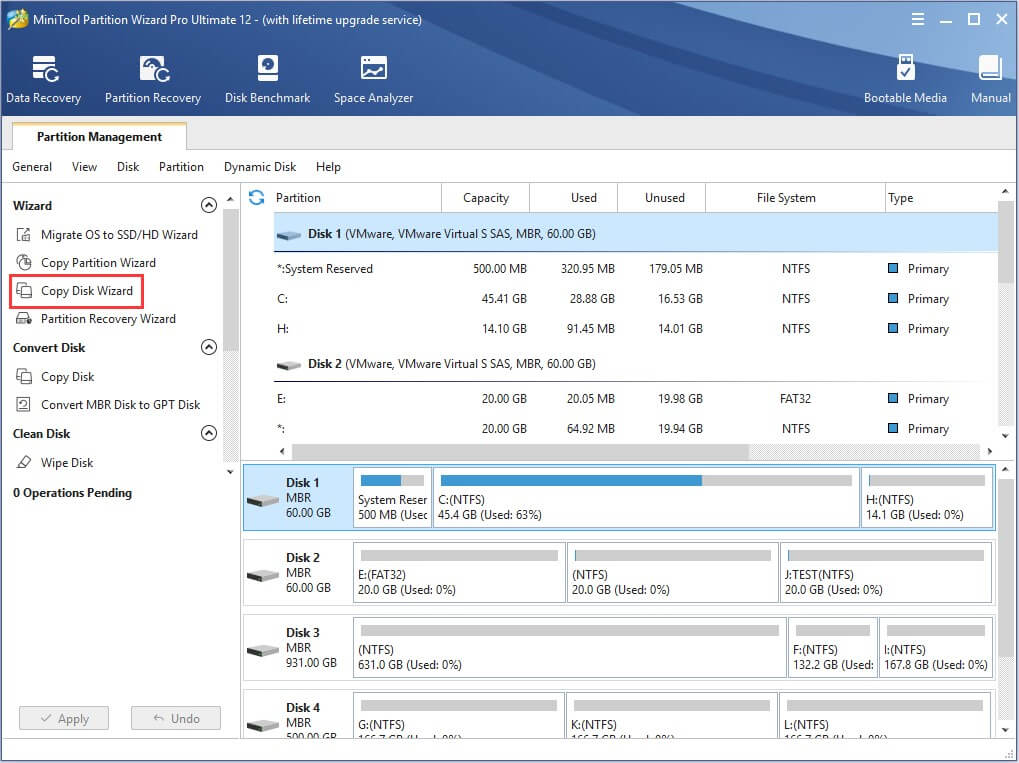 click Copy Disk Wizard
