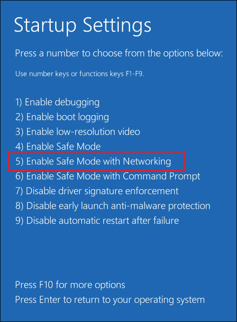 Safe Mode with Networking