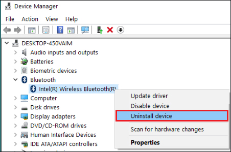 uninstall device