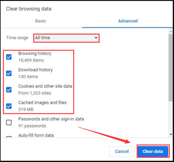 lear the Chrome cache