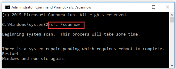 run sfc /scannow