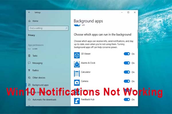 Windows 10 notifications not working