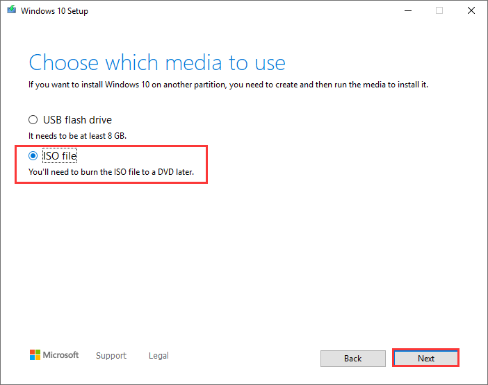 choose ISO file