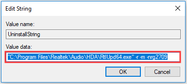 correct uninstall path