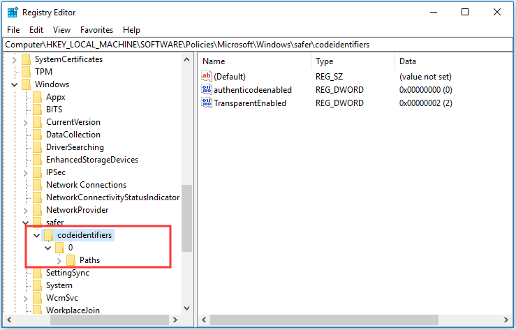 delete Paths key
