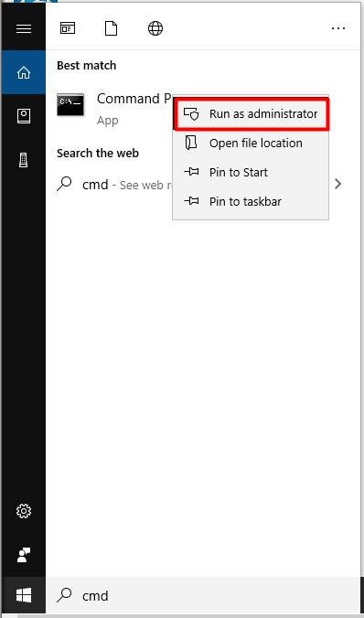 run command prompt as administrator