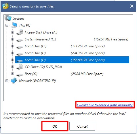 select a directory to save files