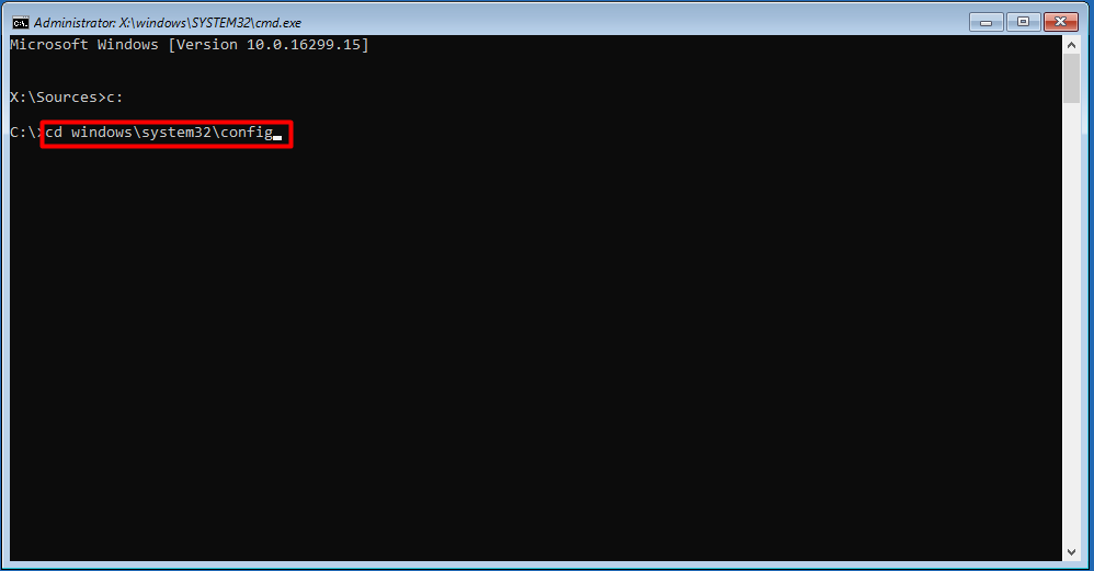 type the command and press enter