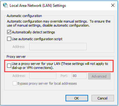 disable proxy