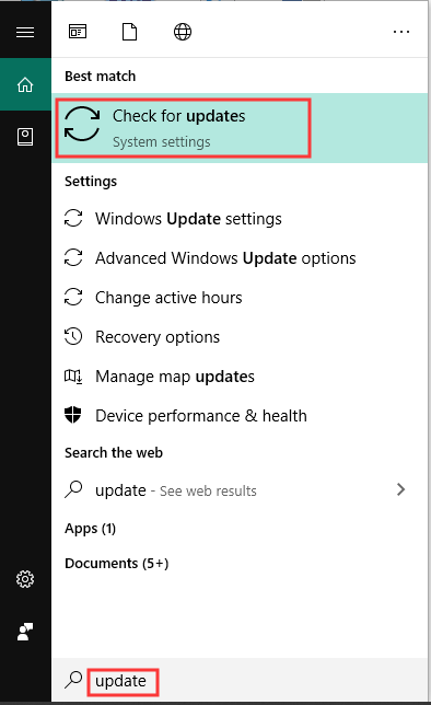 select Check for updates