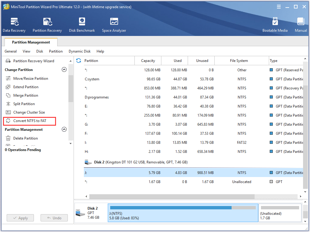 convert NTFS to FAT32 without data loss