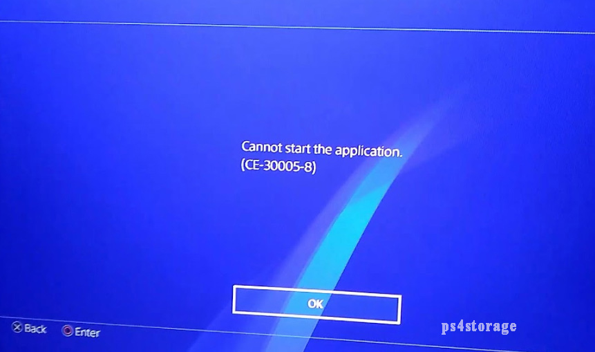 PS4 cannot start application CE-30005-8 error