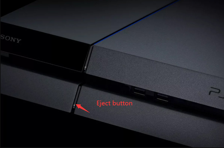 click on the Eject button on PS4