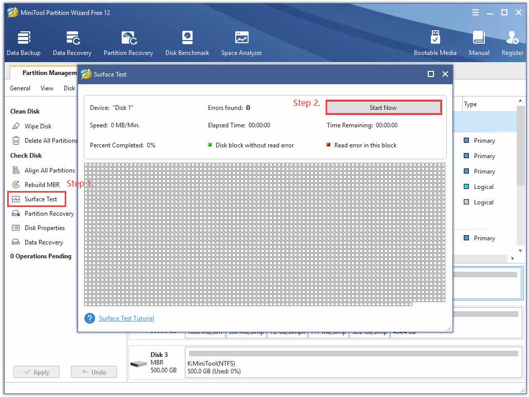 1 test start. Тест HDD. Программа для проверки поверхности жесткого диска. HDD Health Test. HDD Health Test Boot.