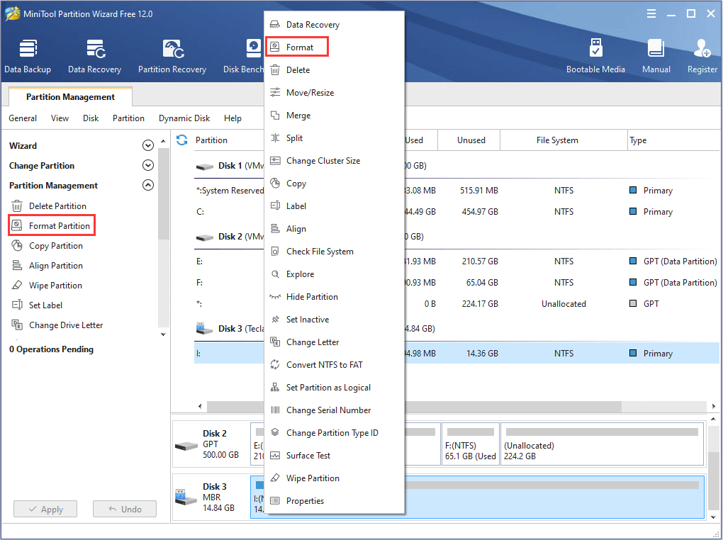 activate Format Partition