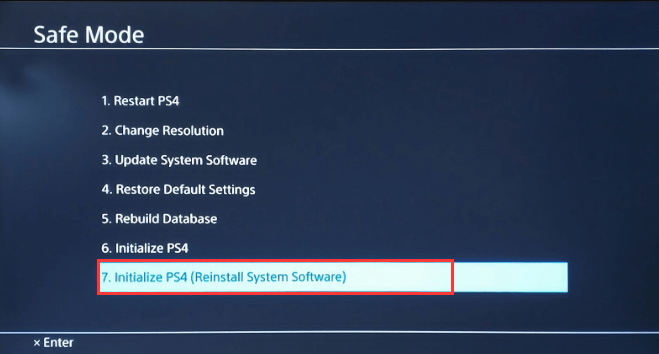 initialize PS4 in Safe Mode