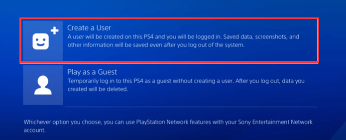 create a new PS4 account