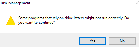 click the Yes button