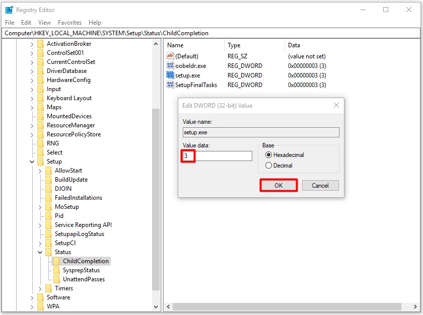 change value data and save the change