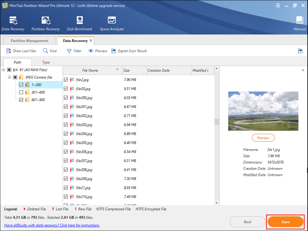 select needed files to scan