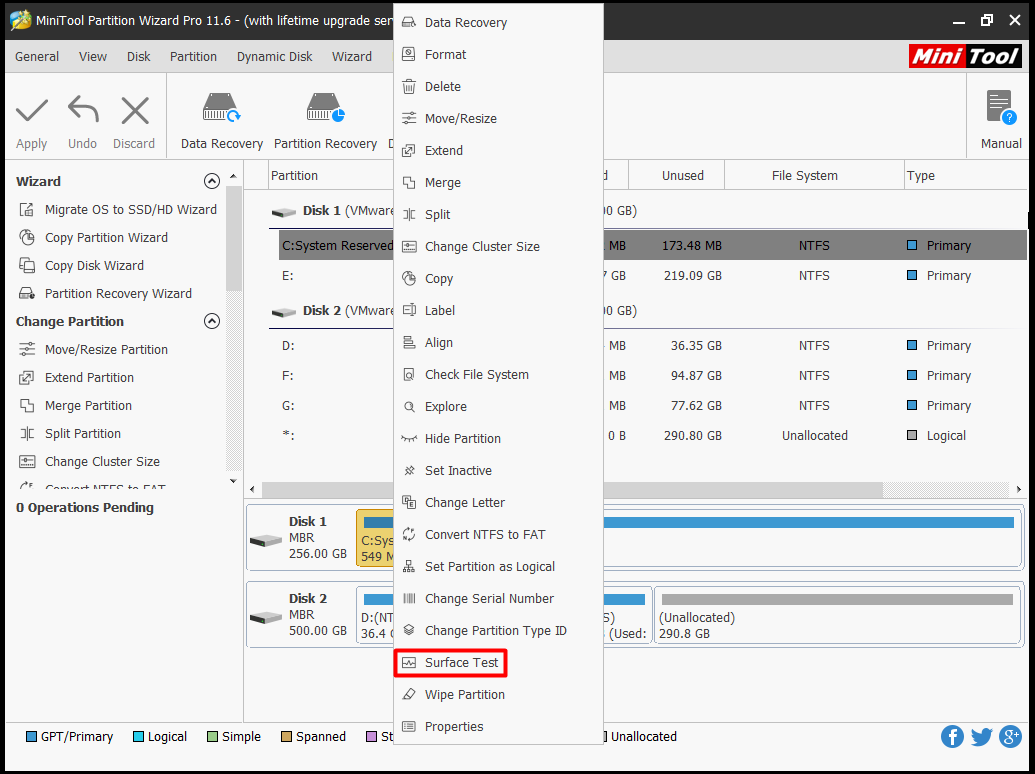 Minitool partition wizard surface test Minitool partition wizard surface test