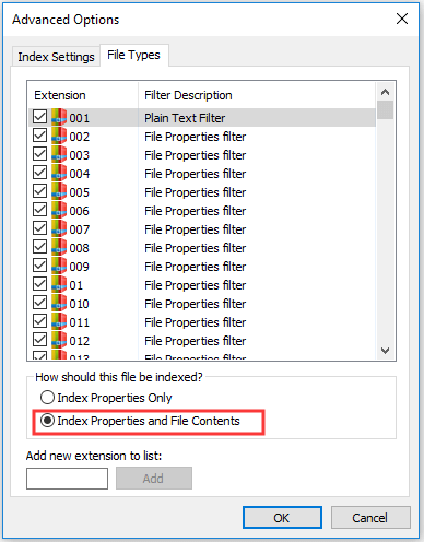 check Index Properties and File Contents