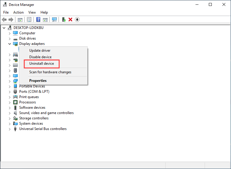 uninstall device