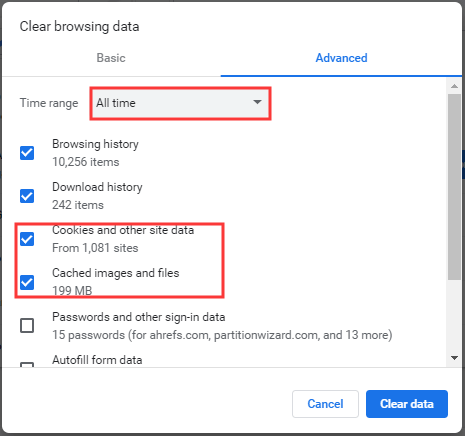 clear Chrome’s cache