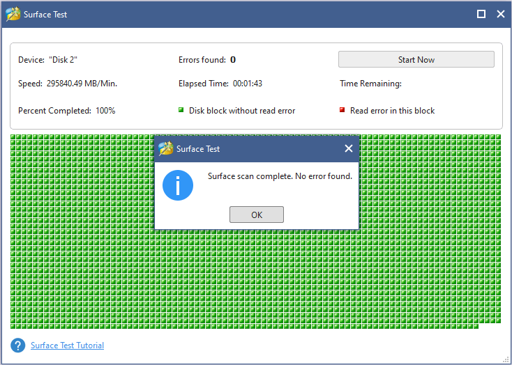 the result of surface scan