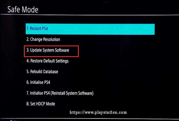 select the Update System Software