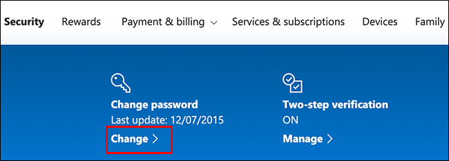 change password online