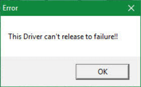 this driver can’t release to failure error