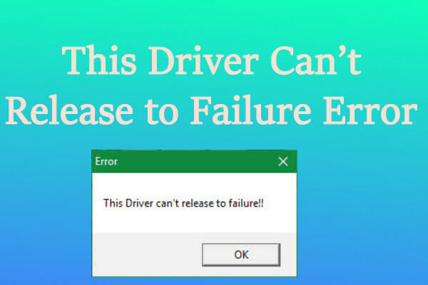 this driver can’t release to failure
