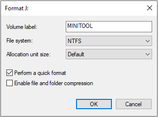 choose NTFS file system