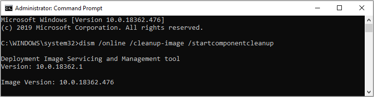 run the StartComponentCleanup task via DISM