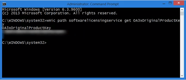 find Windows key using cmd