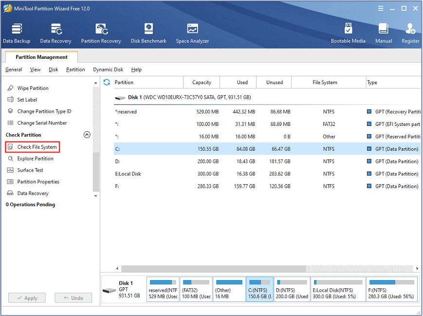 click Check File System