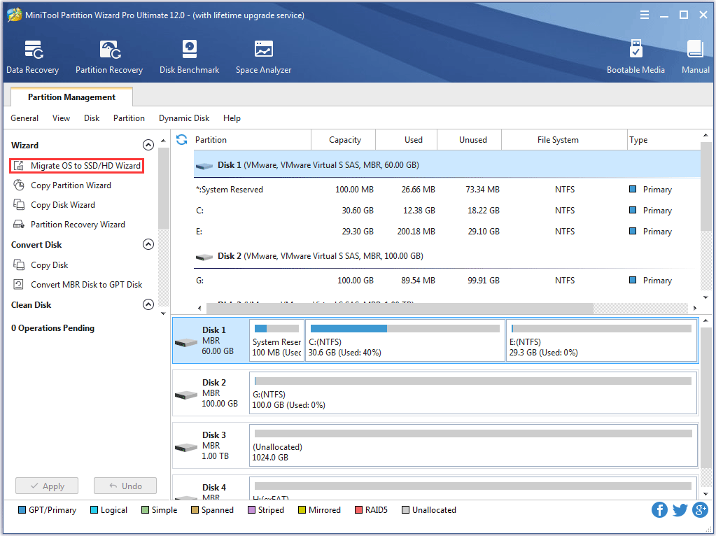 activate the Migrate OS to SSD/HD Wizard feature