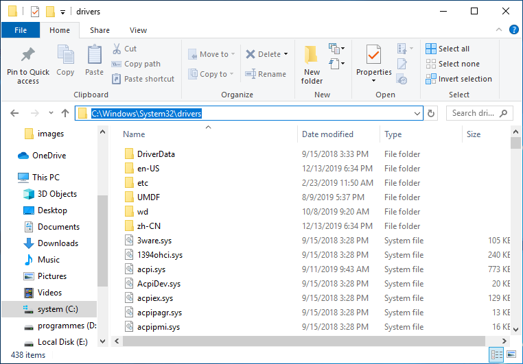 locate to C:WindowsSystem32drivers folder