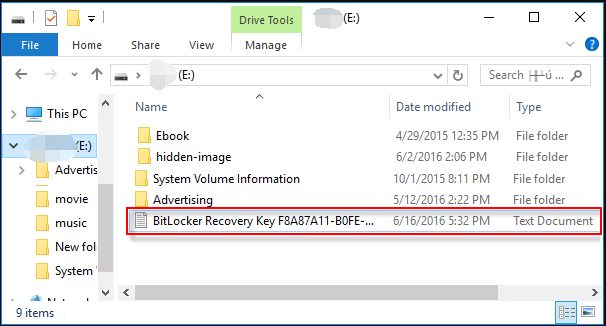 how to retrieve bitlocker recovery key