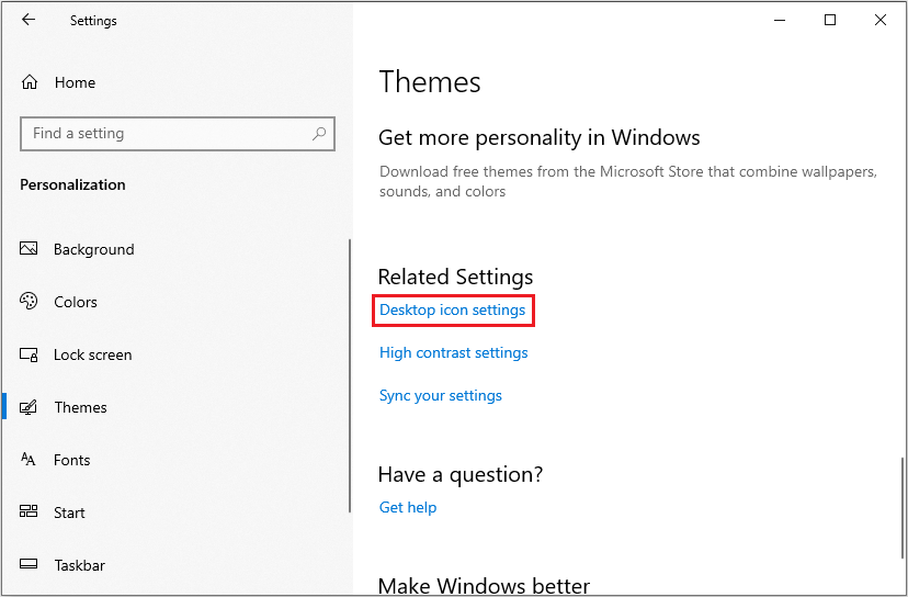 find Desktop icon settings